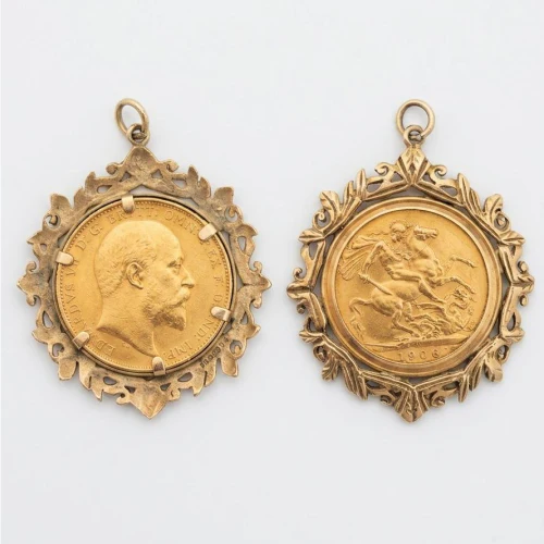 22ct Gold Full Sovereign with 9ct Pendant Mount Approx 11.6g Preowned