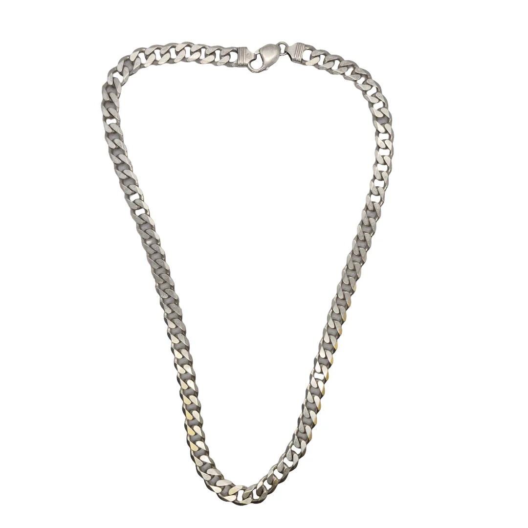 925 Silver Curb Chain 22" Approx 79.7G Preowned
