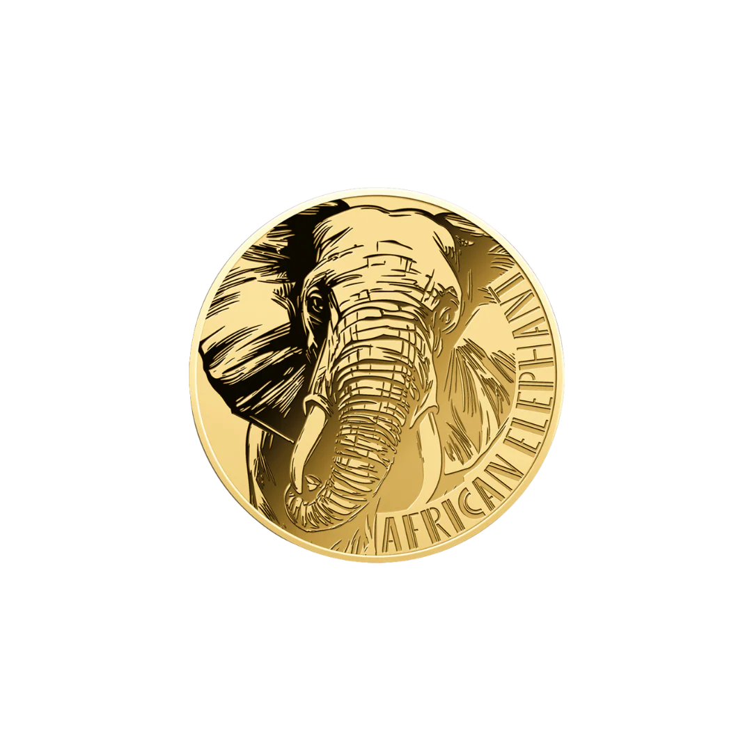 African Elephant Coin Card - Gold Gift - Image 3