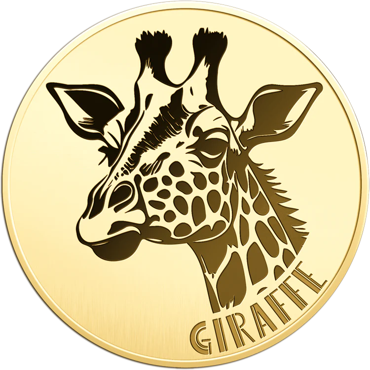 African Giraffe Coin Card - Gold Gift - Image 3