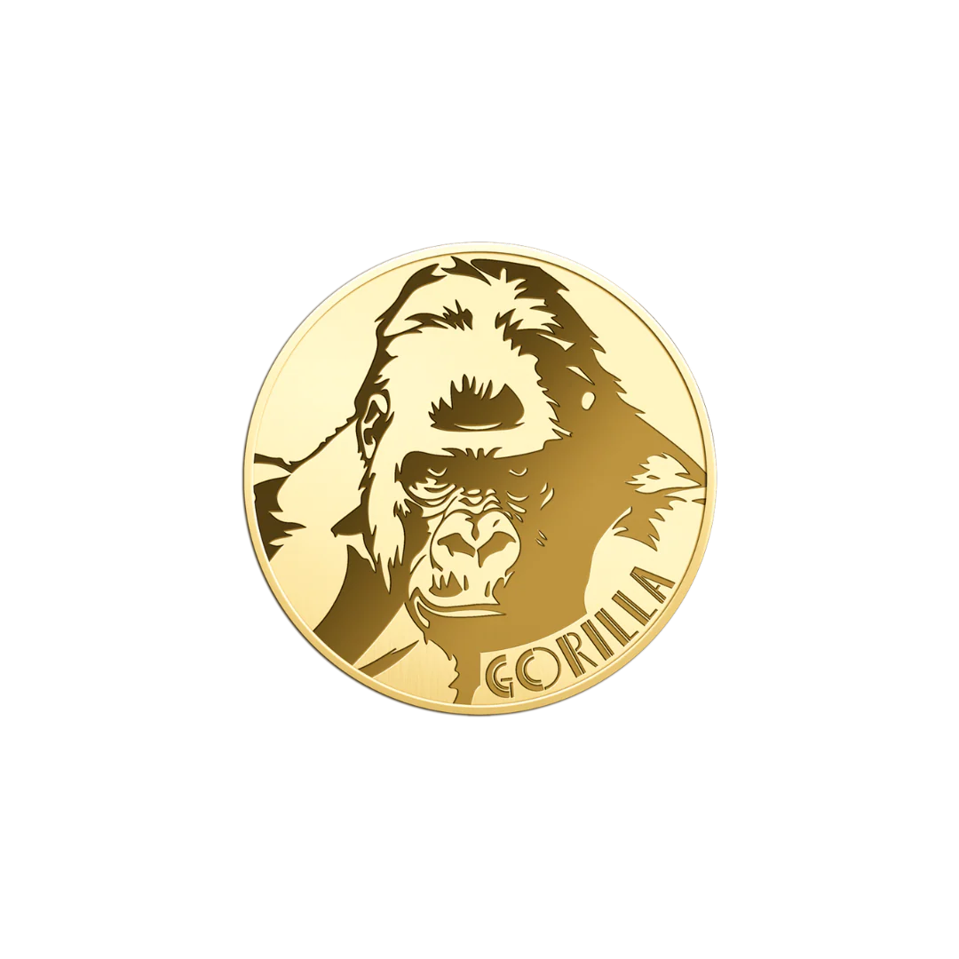 African Gorilla Coin Card - Gold Gift - Image 3