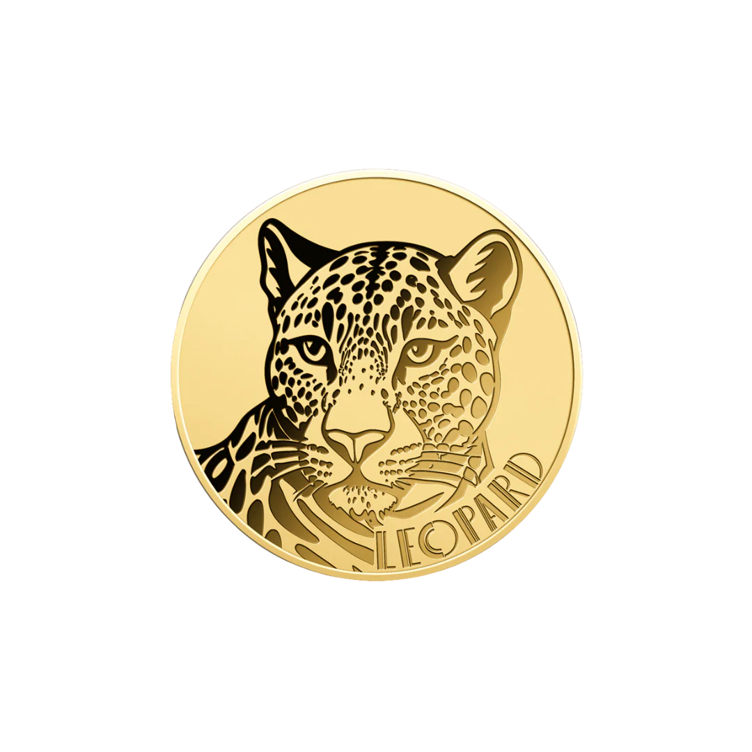 African Leopard Coin Card - Gold Gift - Image 3