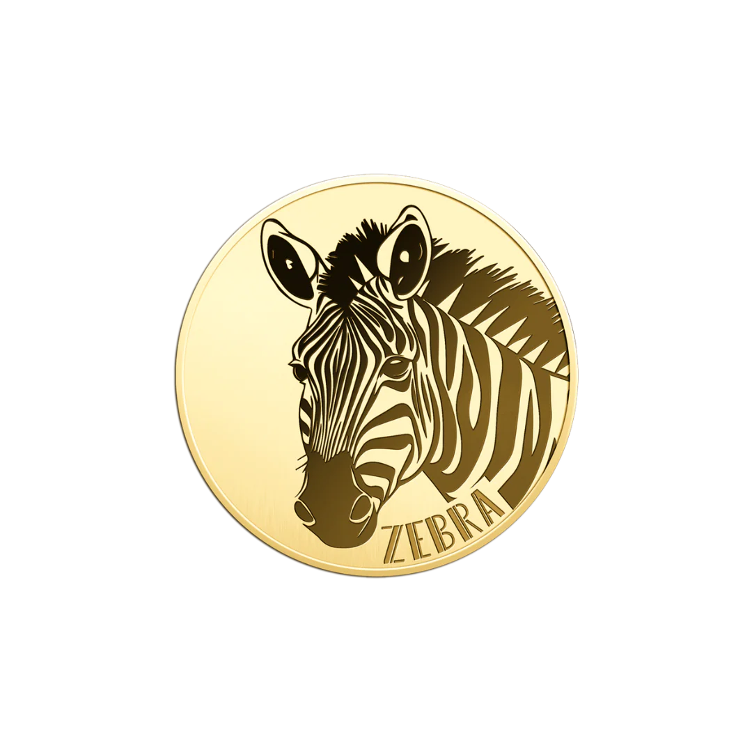 African Zebra Coin Card - Gold Gift - Image 2