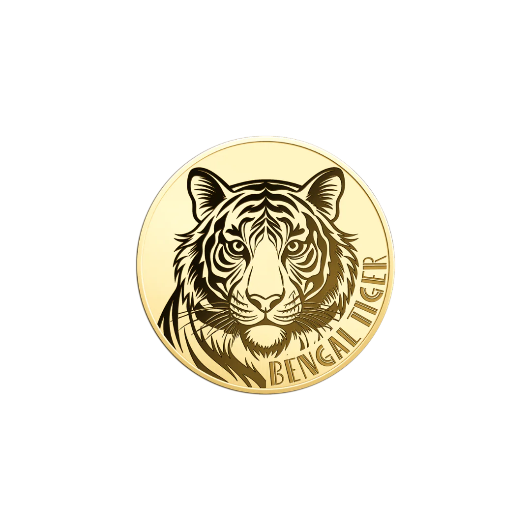 Bengal Tiger Coin Card - Gold Gift - Image 3