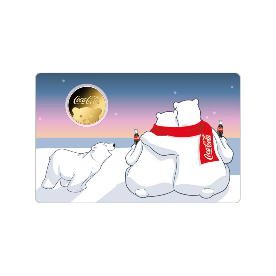 Coca Cola Polar Bear Coin Card 999/1000 1/1000oz - Gold Gift - Image 3