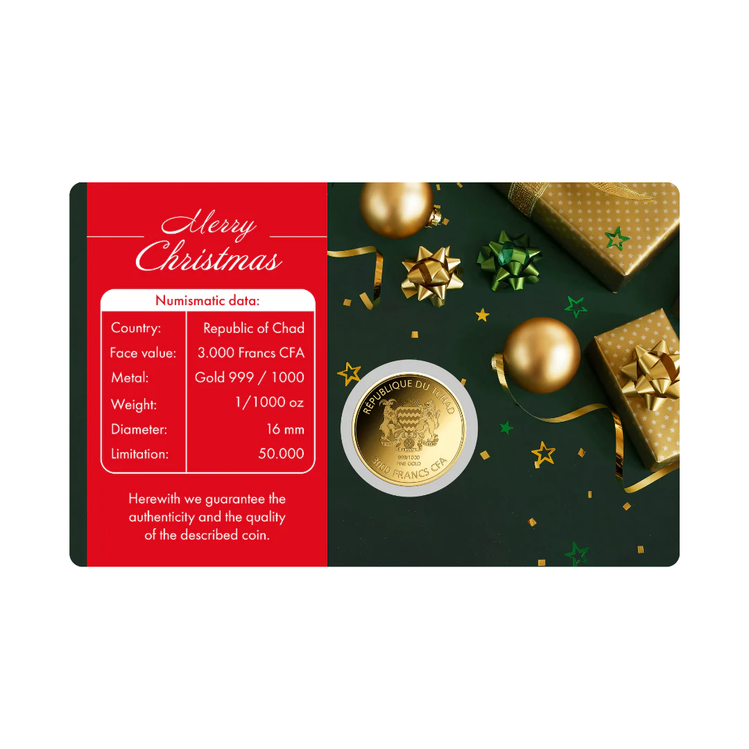 Coca Cola Santa Coin Card 999/1000 1/1000oz - Gold Gift - Image 2