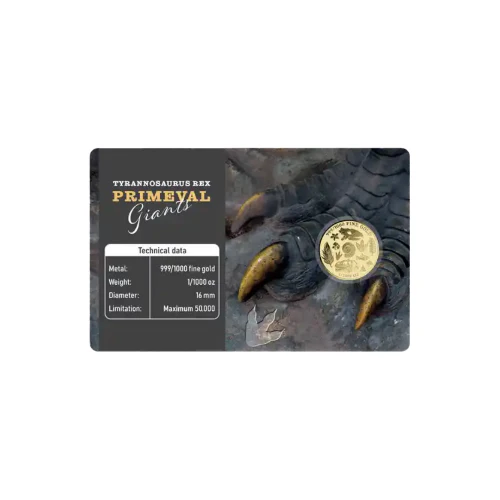 Dinosaur T-Rex Gold Card - Gold Gift - Image 2