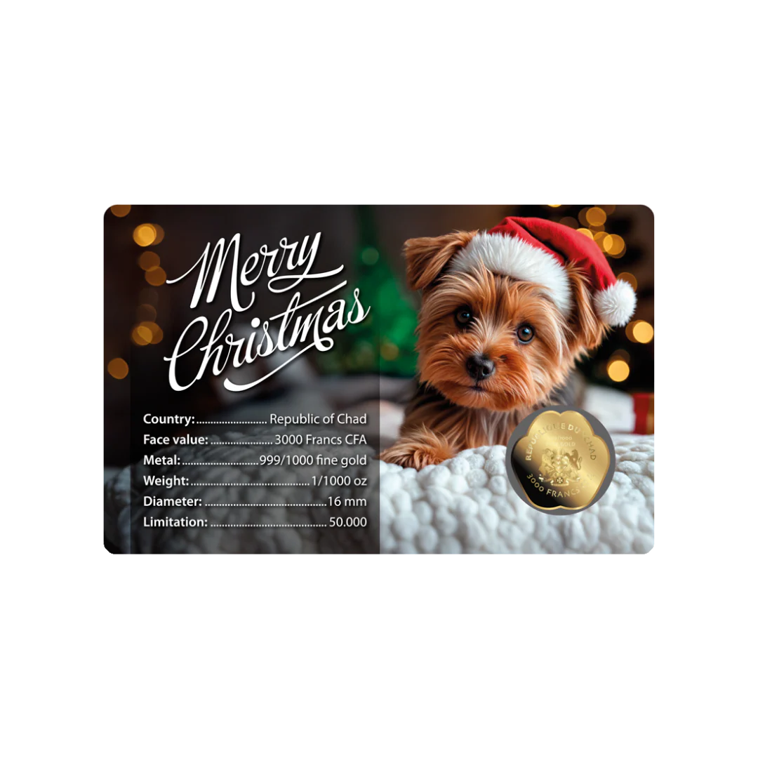 Dog Santa Hat Coin Card 999/1000 1/1000oz - Gold Gift - Image 2