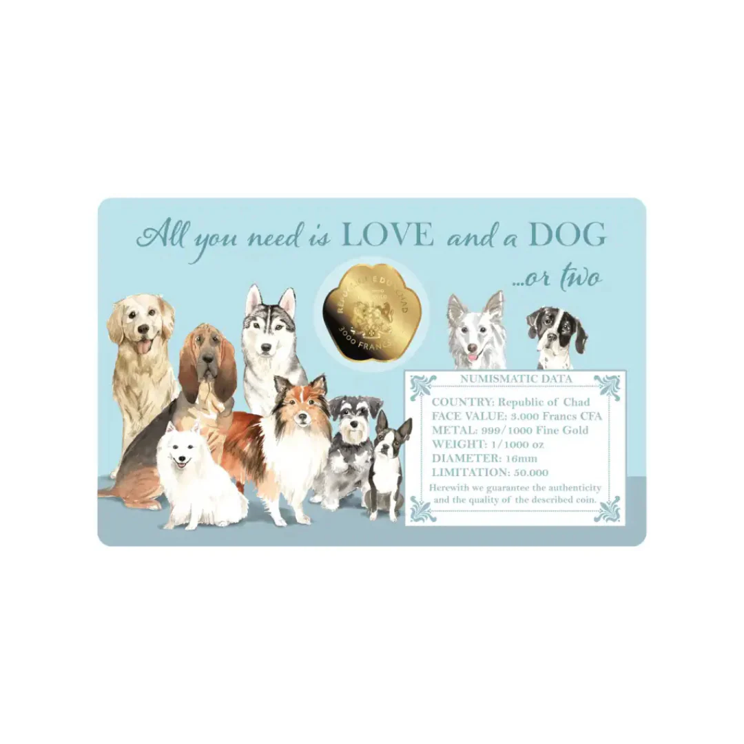 Dogs Coin Card 999/1000 1/1000oz - Gold Gift - Image 4