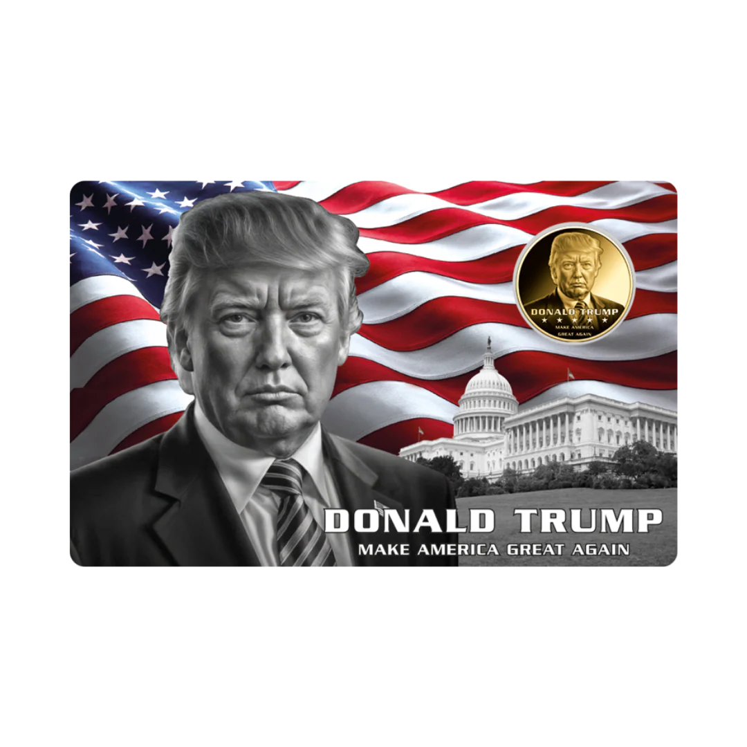 Donald Trump Coin Card 999/1000 1/1000oz - Gold Gift