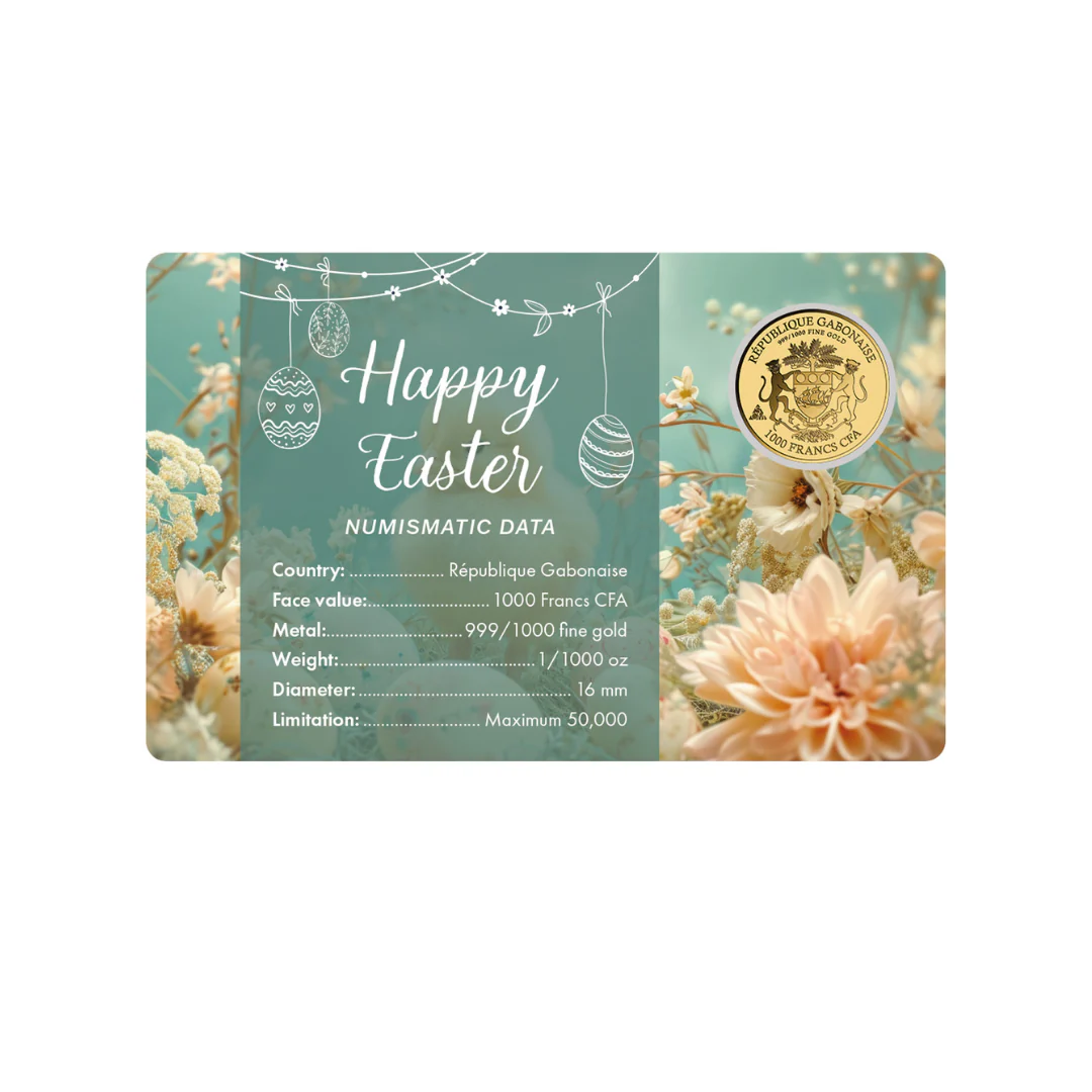 Easter Chick Coin Card - Gold Gift - Image 2