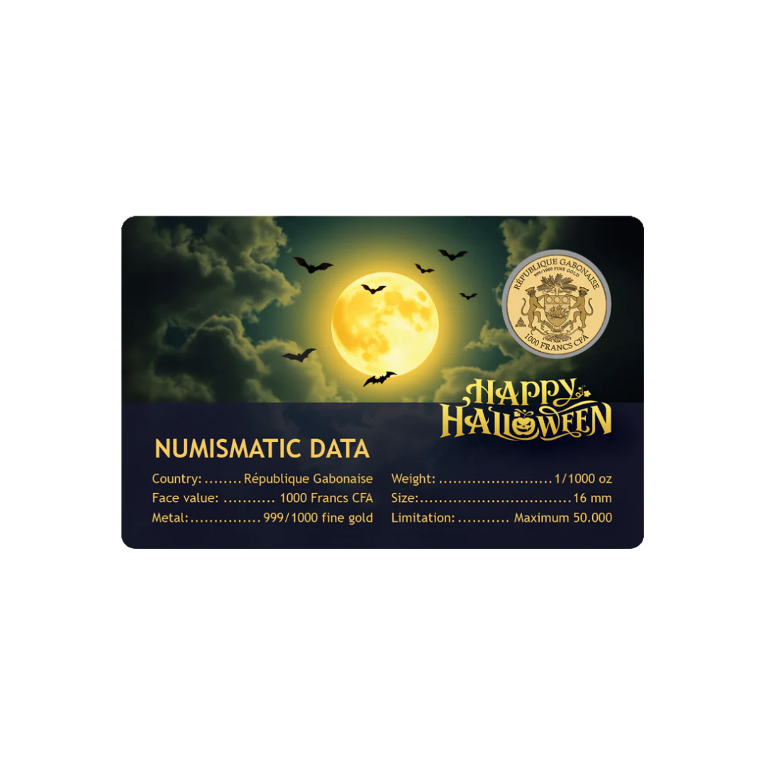 Halloween Witch Coin Card 999/1000 1/1000oz - Gold Gift - Image 2