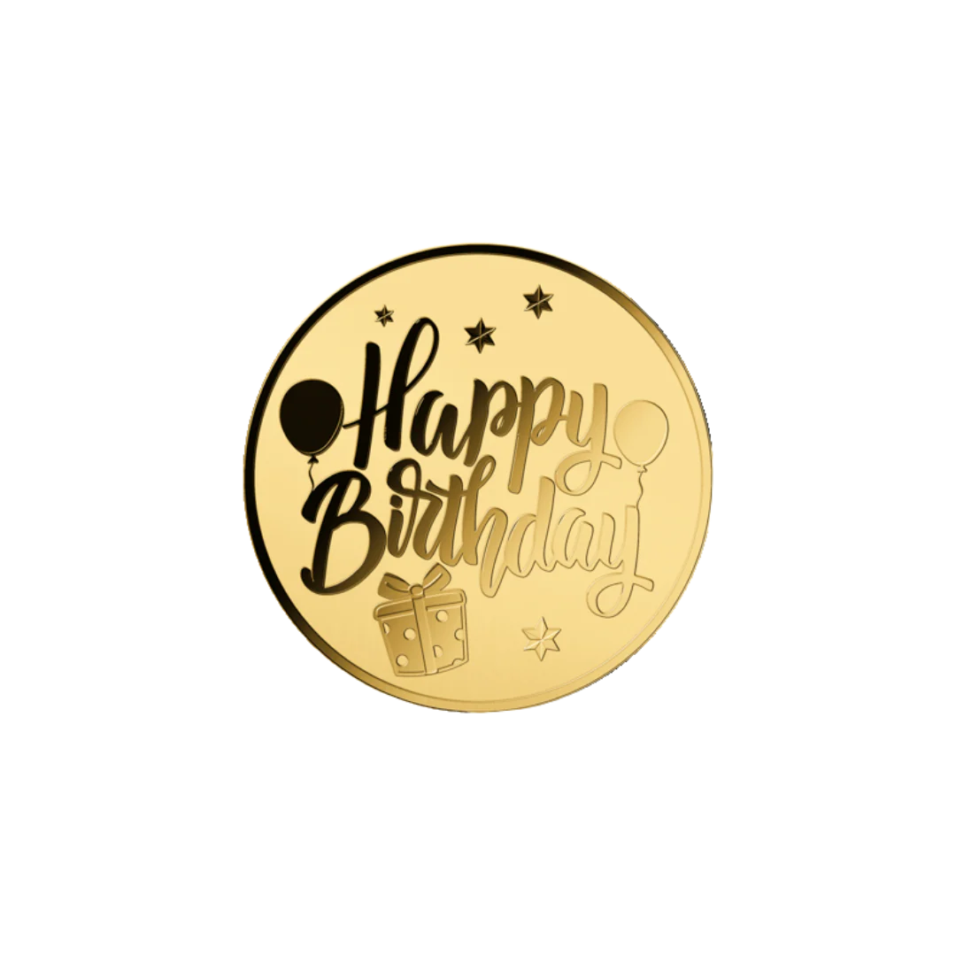 Happy Birthday Cake Coin Card - Gold Gift - Image 3
