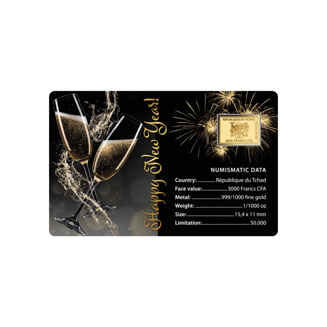 Happy New Year Coin Card - Gold Gift - Image 2