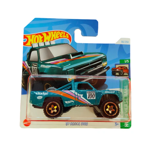 Hot Wheels - HW Reverse Rake 38/250 '87 Dodge D100 Green (3+) Preowned