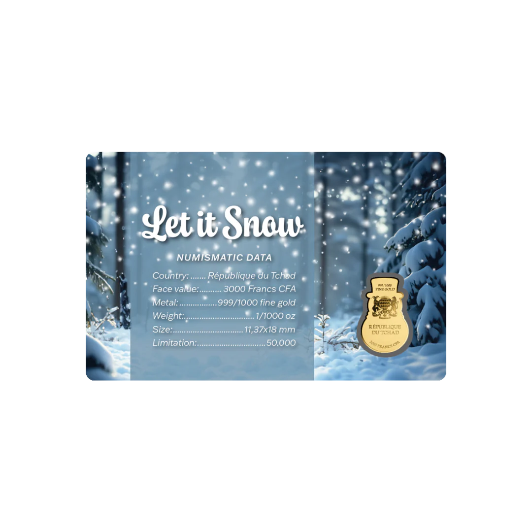 Let It Snow Coin Card - Gold Gift - Image 2