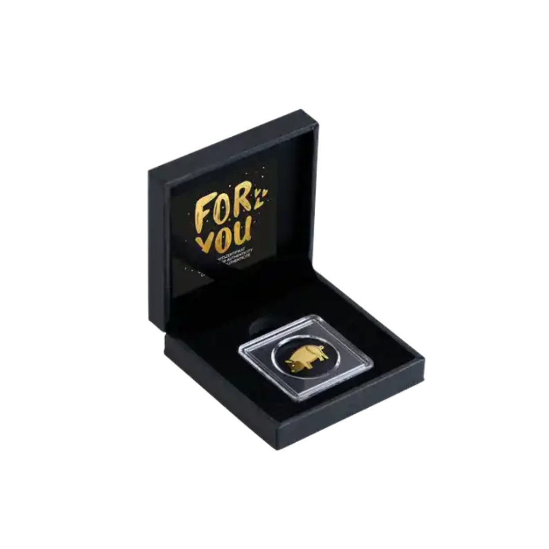 Luck Pig in Gift Box - Gold Gift - Image 3