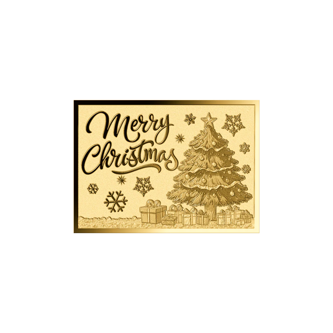 Merry Christmas Tree Coin Card - Gold Gift - Image 3