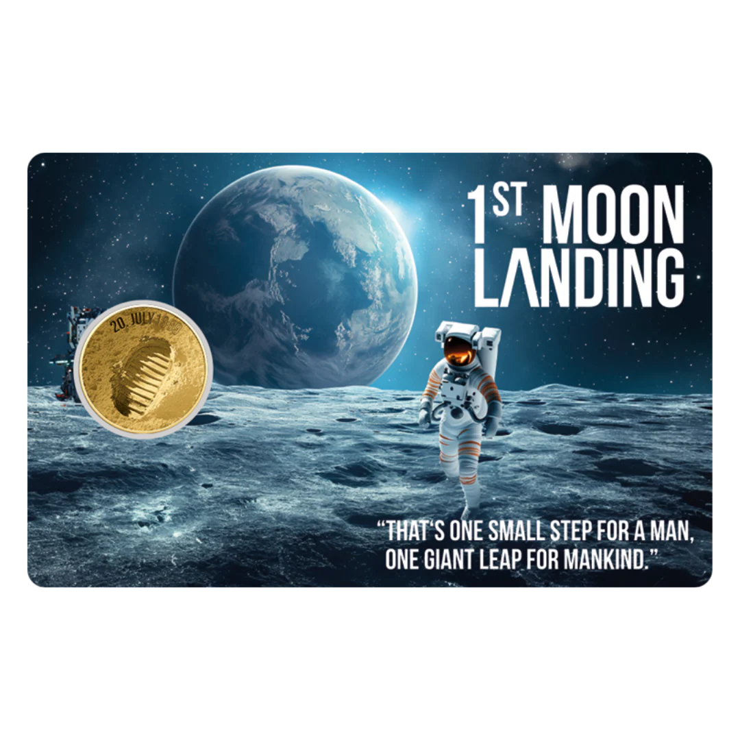 Moon Landing Coin Card 999/1000 1/1000oz - Gold Gift - Image 3