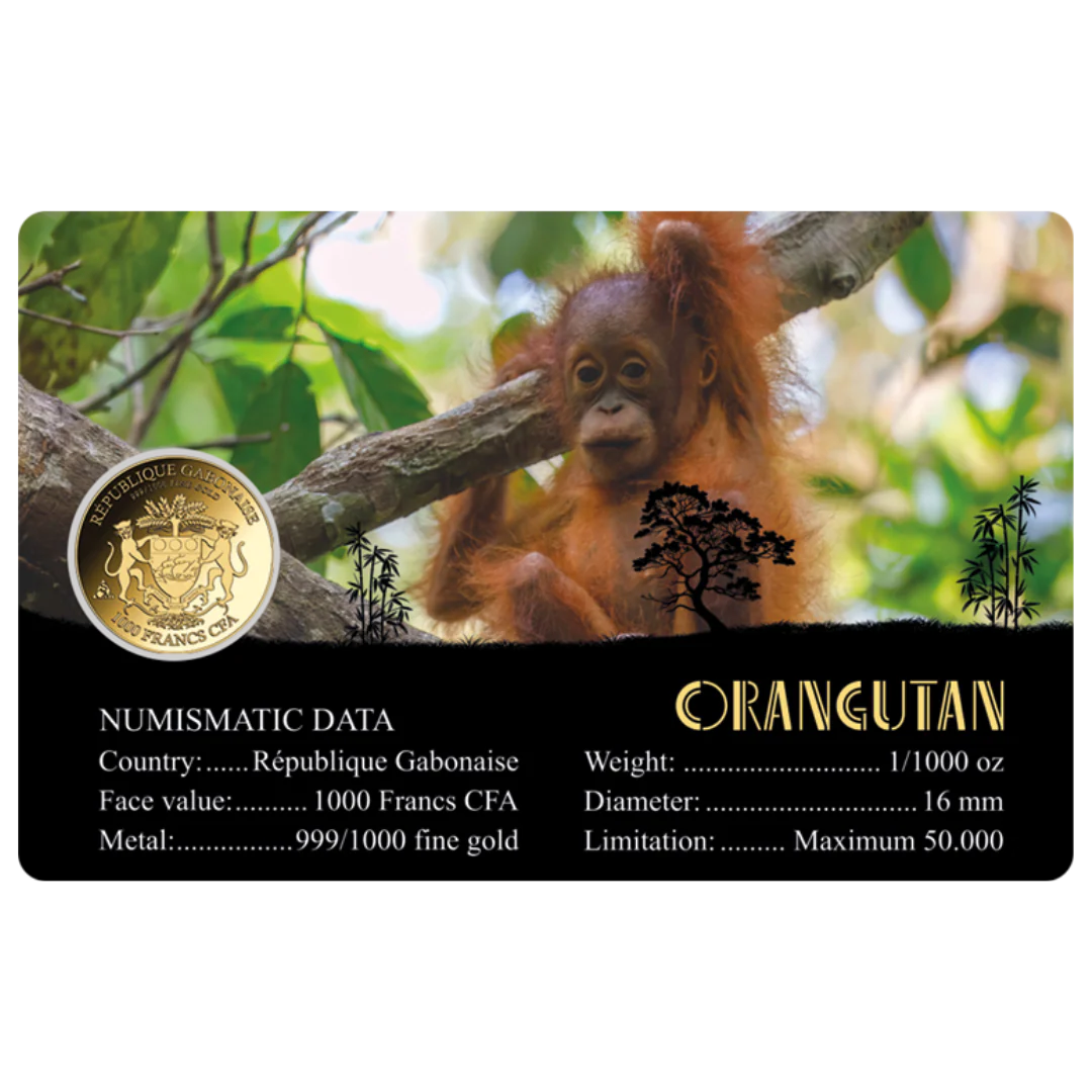 Orangutan Coin Card - Gold Gift - Image 2