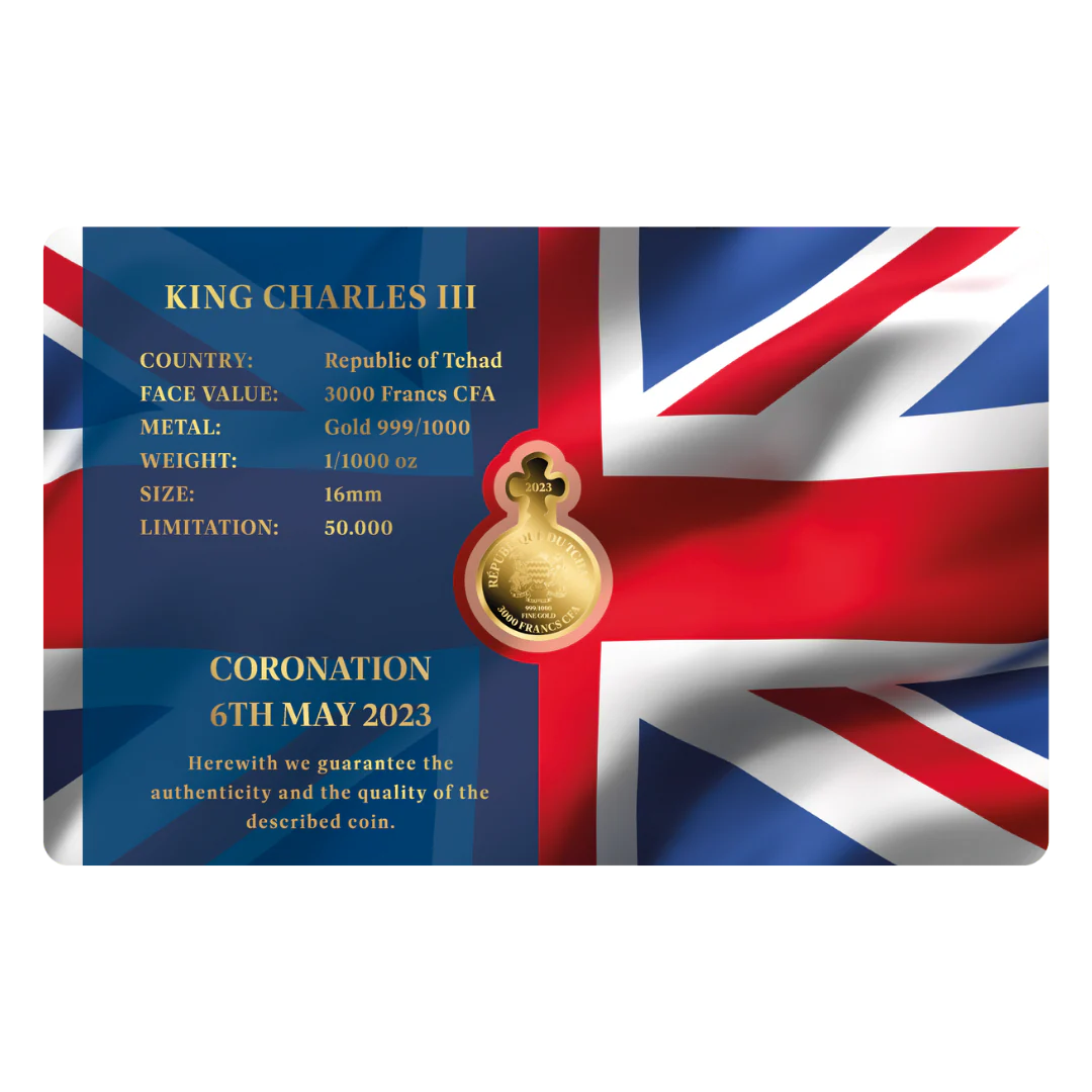 King Charles III ORB Union Jack Coin Card - Gold Gift - Image 4