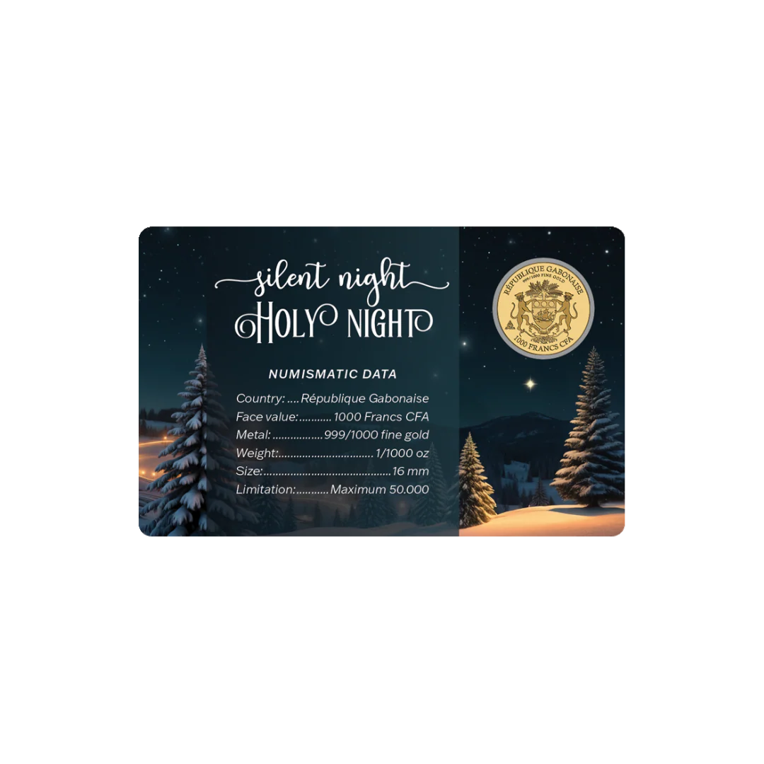 Silent Night Holy Night Coin Card - Gold Gift - Image 2