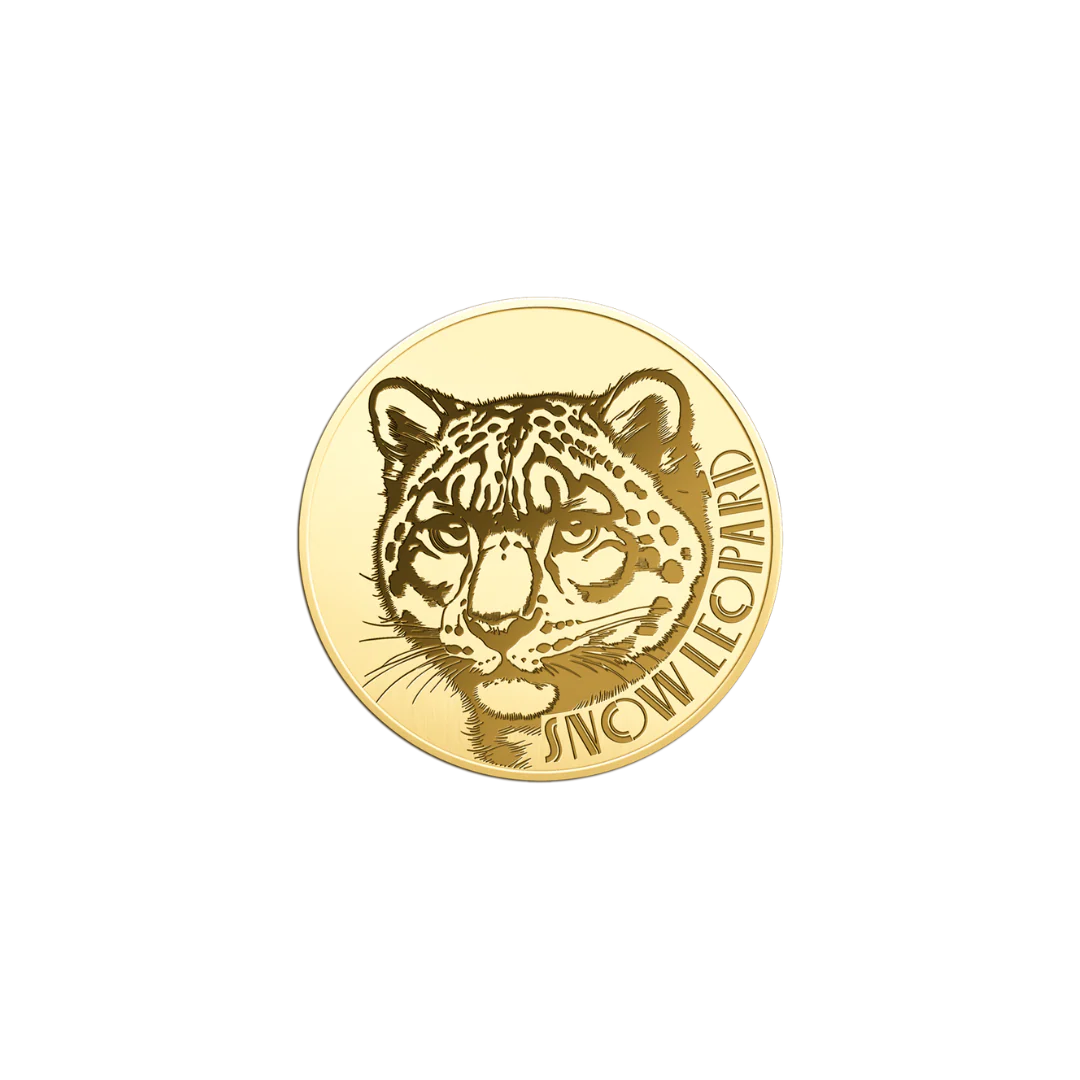 Snow Leopard Coin Card - Gold Gift - Image 3