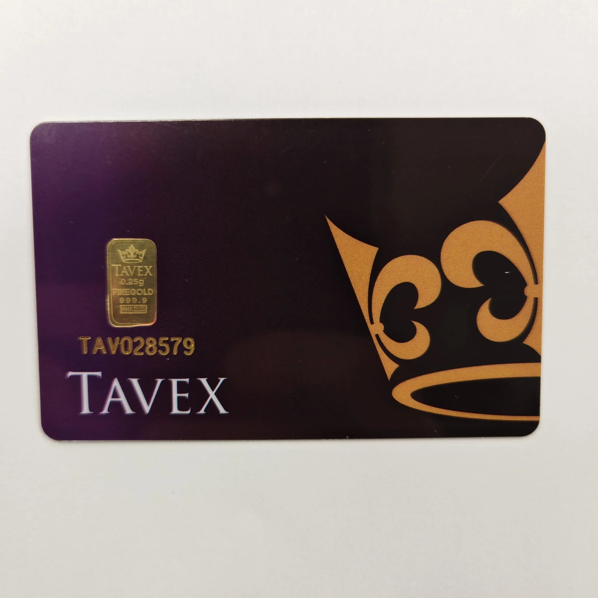Tavex .25g 999 Certified Gold Bar Preowned