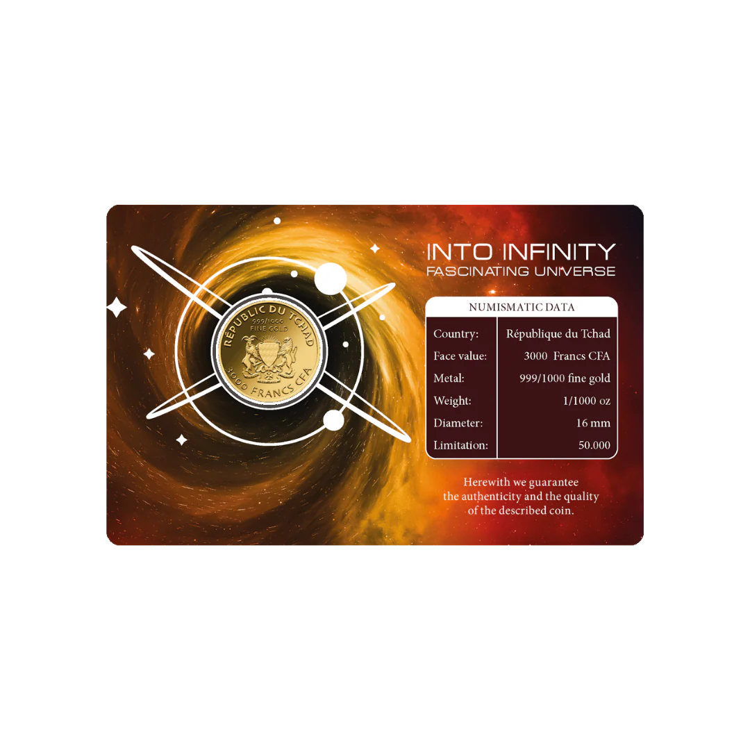 Universe Black Hole Coin Card 999/1000 1/1000oz - Gold Gift - Image 2