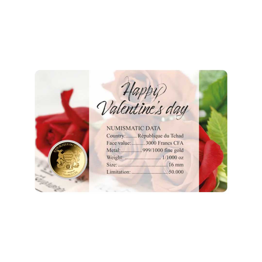 Valentines Day Coin Card 999/1000 1/1000oz - Gold Gift - Image 2