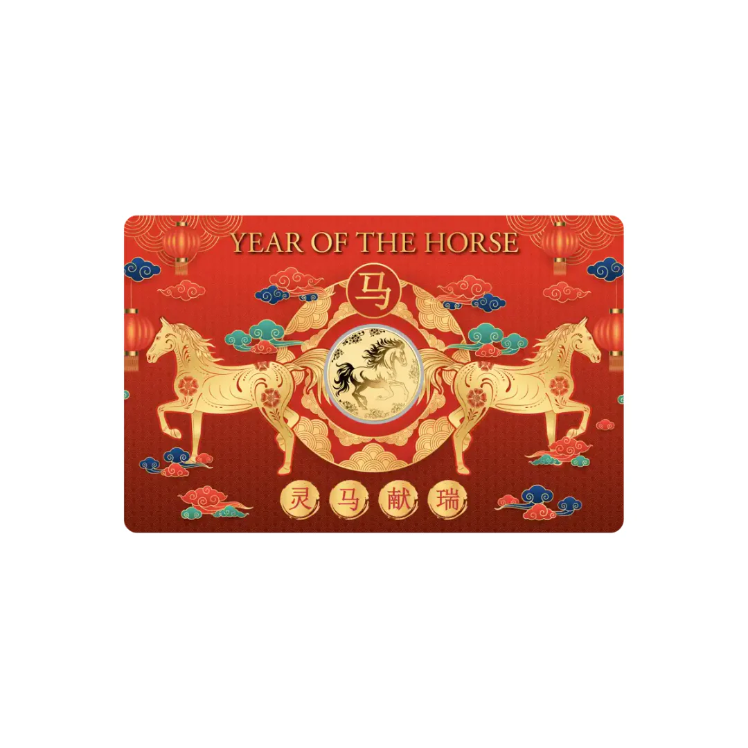 Year of the Horse Gold Card - Gold Gift