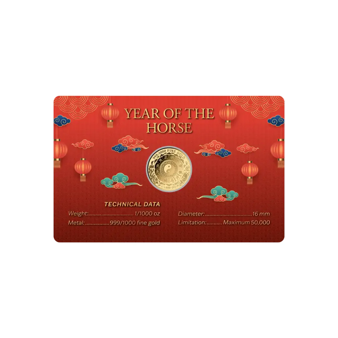 Year of the Horse Gold Card - Gold Gift - Image 2