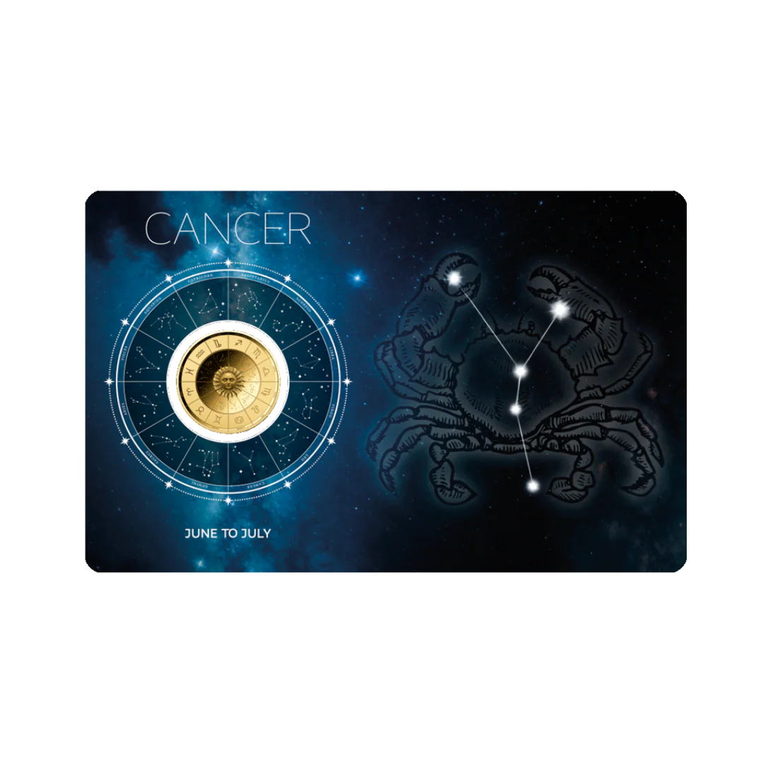 Zodiac Cancer Coin Card - Gold Gift