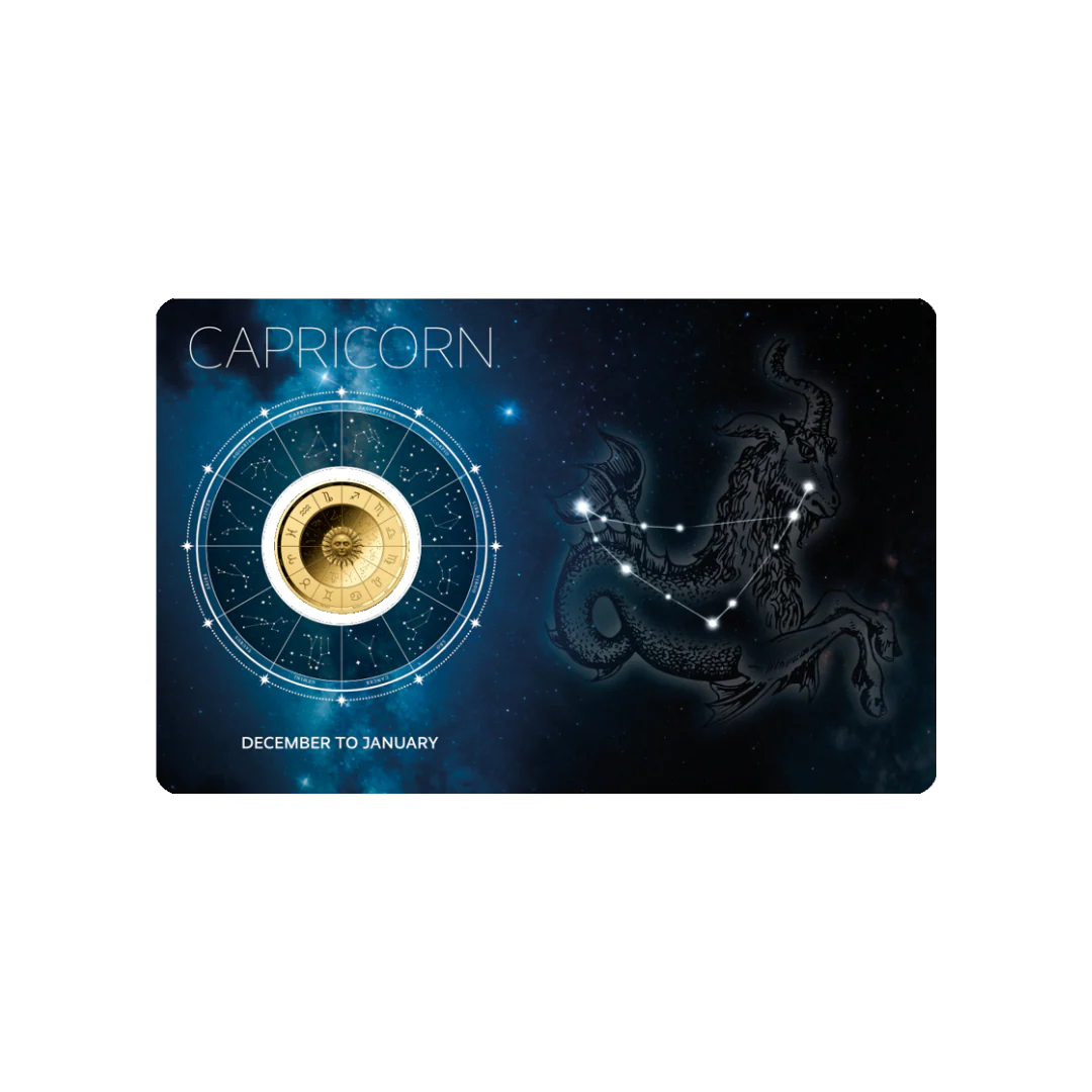 Zodiac Capricorn Coin Card - Gold Gift